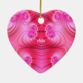 ADA ~ VALENTINE HEART ~ Pink Fraktal ~ Keramik Ornament