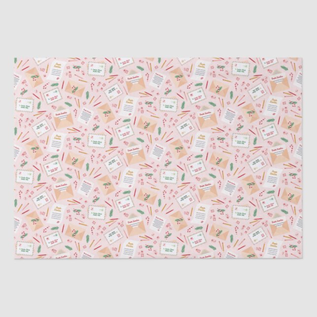 Adable Letters to Santa Mail Weihnachtsmuster Seidenpapier (Vorderseite)