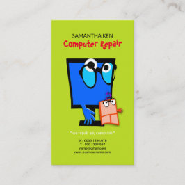 Adable Mouse Niedlich Blue PC Repair Business Card Visitenkarte