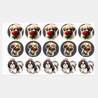 Adable Puppy Stickers Collection Etiketten