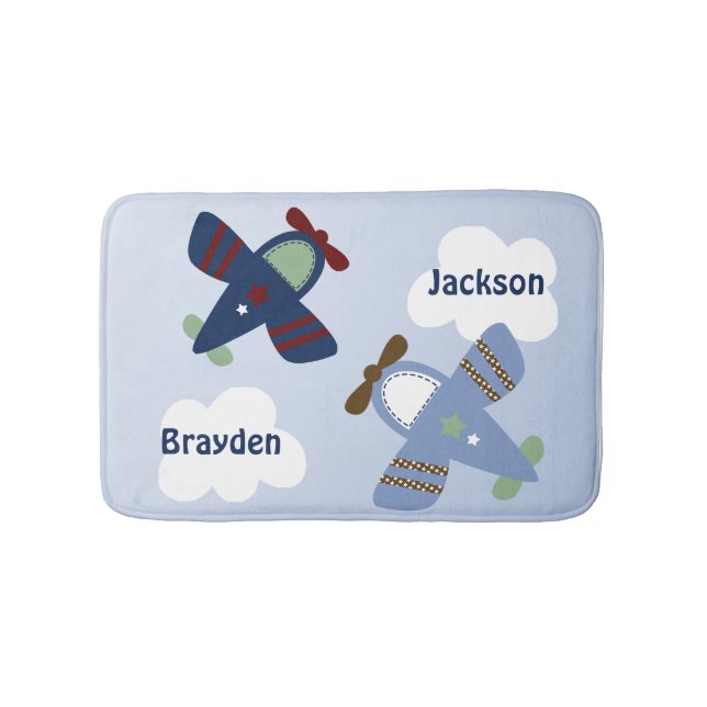 Adable Zoom Zoom-Flugzeuge Bath Mat Badematte (Vorderseite)