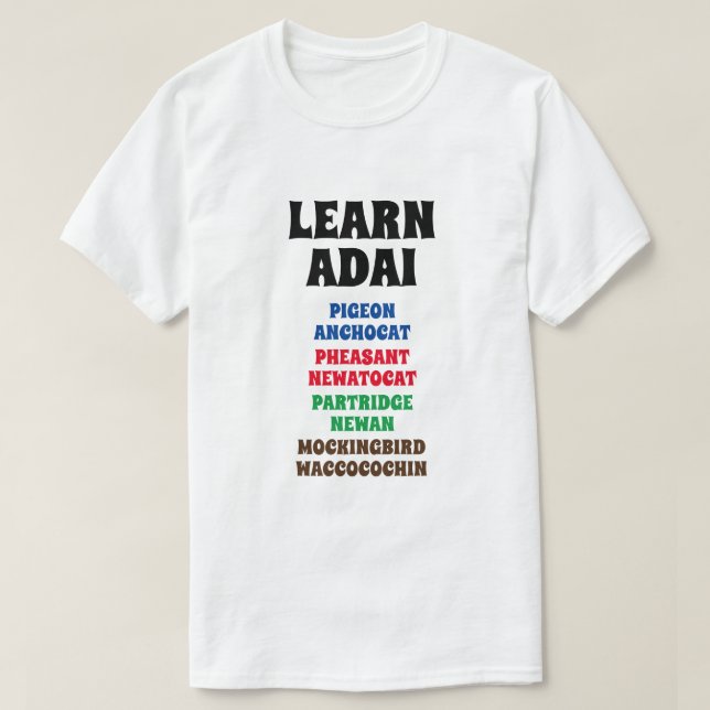Adai - Taube, Fasan, Partridge, Mockingbird T-Shirt (Design vorne)