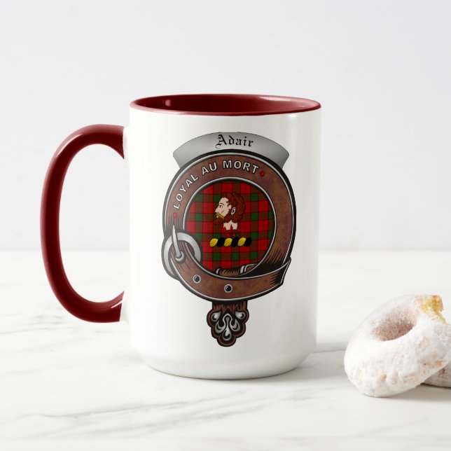 Adair Clan Abzeichen Combo 15oz Tasse (Mit Donut)