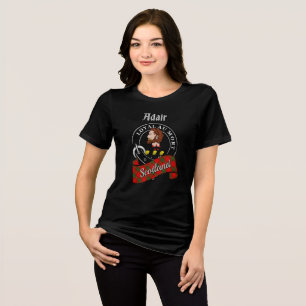 Adair Clan Abzeichen & Tartan Damen- Tri-Blend Shirt