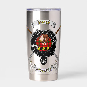 Adair Clan Abzeichen Tartan & Schwerter Thermobecher