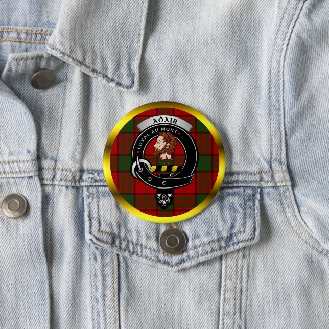 Adair Clan Abzeichen & Tartan Tasten Button (Beispiel)