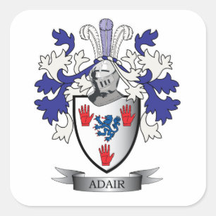 Adair Familienwappen-Wappen Quadratischer Aufkleber