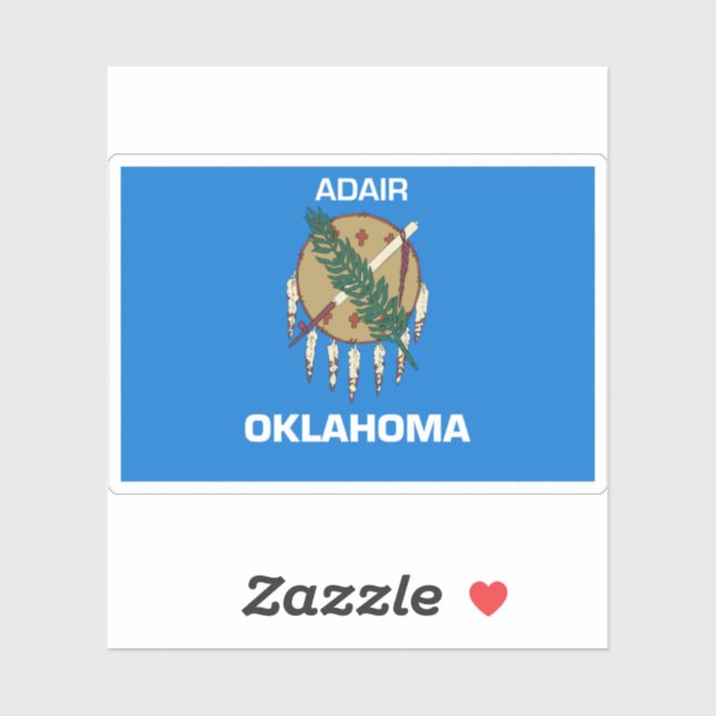 Adair Oklahoma Flag Aufkleber (Blatt)