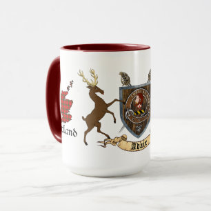 Adair Schottischer Clan-Abzeichen & Hochlandhirsch Tasse