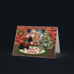 Adair Scottie & Santa/Wappen Personalisiert Feiertagskarte<br><div class="desc">Senden Sie Ihren Freunden und Ihrer Familie eine bunte Urlaubskarte in dieser Saison. Scottie Hund, mit Adair Tartan Bogen, Blick aus dem Fenster in Santa hoffend auf einige Weihnachtsgeschenke! Schauen Sie hinein und er findet, dass der Weihnachtsmann ihn schließlich nicht vergessen hat. Sie können den Gruß auf der Vorderseite personalisieren....</div>
