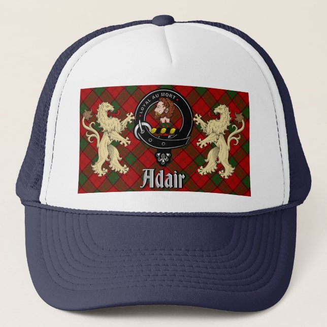 Adair Scottish Tartan & Abzeichen Trucker Hat Truckerkappe (Vorderseite)