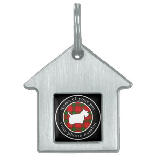 Adair Tartan Scottie Dog Personalisiert Tiermarke