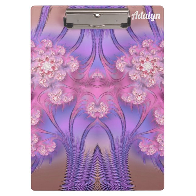 ADALYN ~ PASTEL 3D! Rosa, Mauve GLOSSY Klemmbrett (Vorderseite)