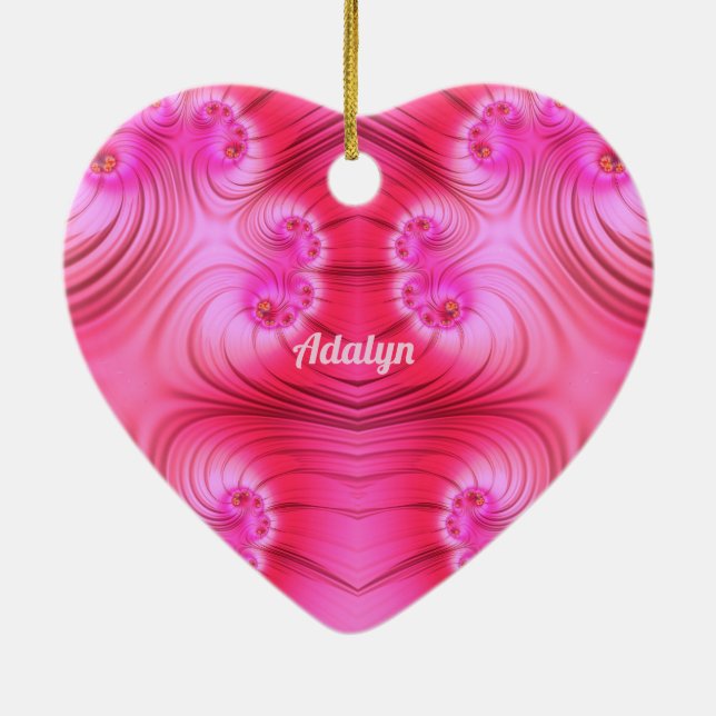 ADALYN ~ VALENTINE HEART ~ Pink Fraktal ~ Keramik Ornament (Hinten)
