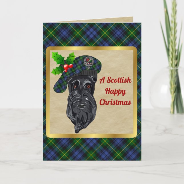 Adam Abzeichen & Tartan Personalisierte Weihnachte Karte (Vorderseite)