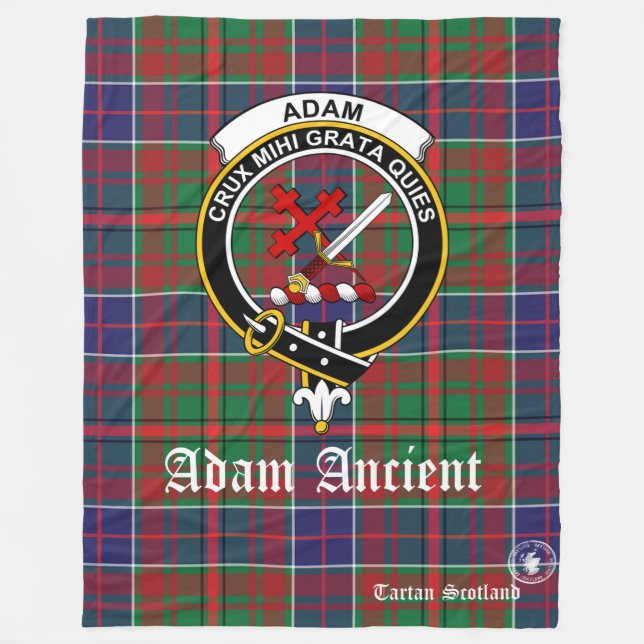 Adam Ancient Clan Tartan Scotland Fleece Blanket (Vorderseite)