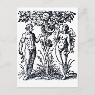 Adam and Eve and the Tree of Knowledge Postcard Postkarte