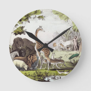 Adam benennt die Kreaturen Runde Wanduhr