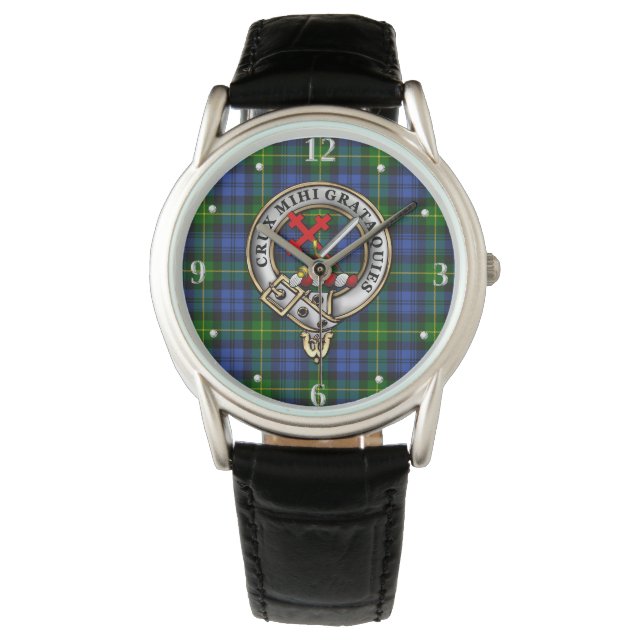 Adam Clan Abzeichen & Tartan Armbanduhr (Vorderseite)