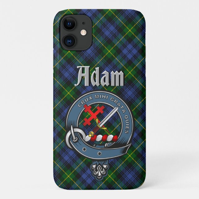 Adam Clan Abzeichen & Tartan Phone Case (Rückseite)