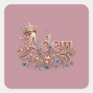 Adam Crown Design Quadratischer Aufkleber