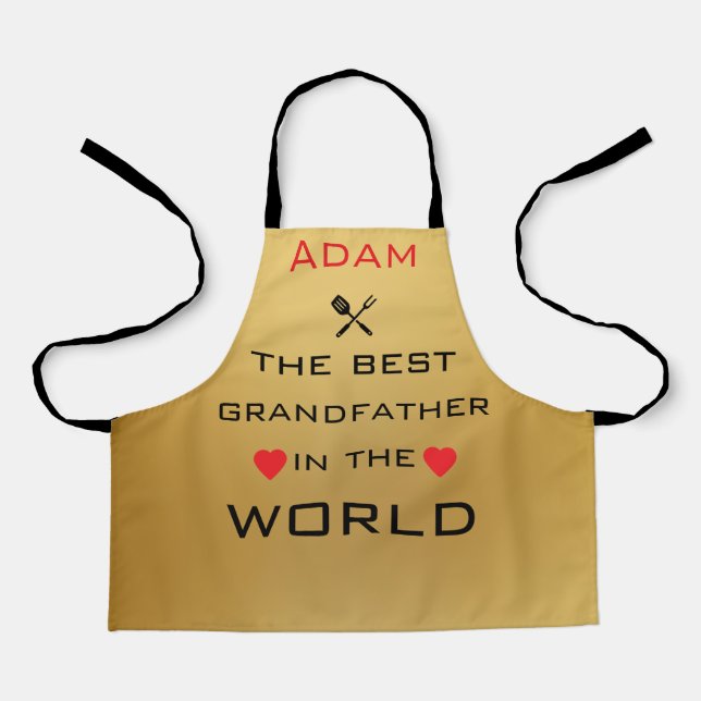 Adam der beste Großvater der Welt Gold Schürze (Vorderseite)
