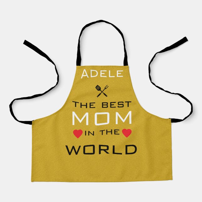 Adam die beste Mutter der Welt Gold Schürze (Vorderseite)