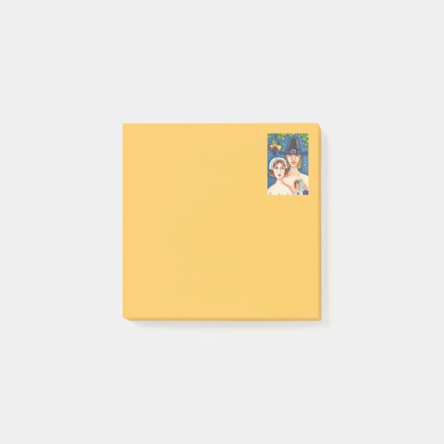 ADAM & EVE PILGRIMS, BIBLICAL WHIMSY ERNTEDANK POST-IT KLEBEZETTEL (Vorderseite)
