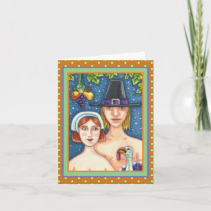 ADAM & EVE PILGRIMS, WHIMSY ERNTEDANK Blank Karte