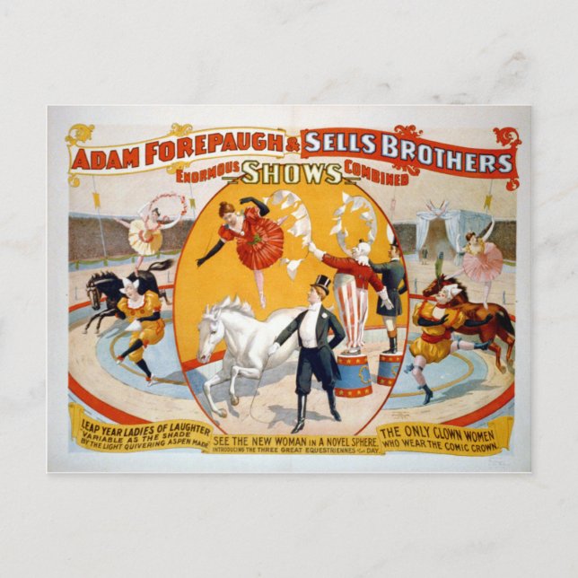 Adam Forepaugh & Sells Brothers Postkarte (Vorderseite)