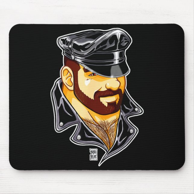 Adam Likes Leather Hat  Mousepad (Vorne)