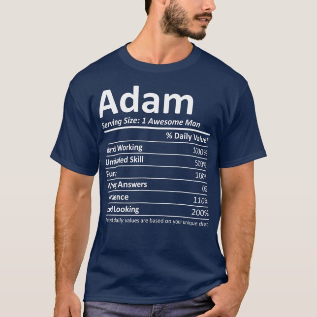 ADAM Nutrition Funny Birthday Personalized Name T-Shirt (Vorderseite)
