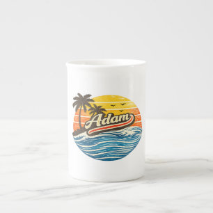 Adam Retro Sonnenuntergang Namensdesign Prozellantasse