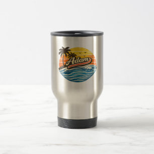 Adam Retro Sonnenuntergang Namensdesign Reisebecher