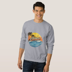 Adam Retro Sunset Namensdesign Sweatshirt