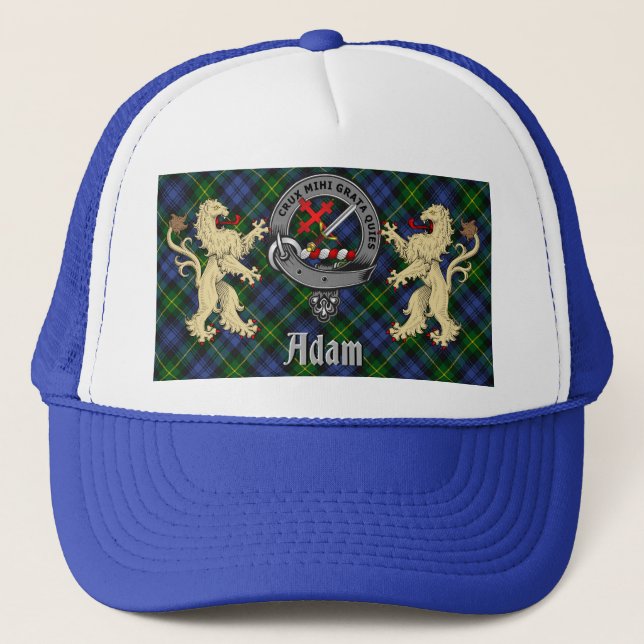 Adam Scottish Clan Abzeichen & Tartan Truckerkappe (Vorderseite)