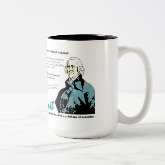 Adam-Smith Zitate Zweifarbige Tasse (Rechts)