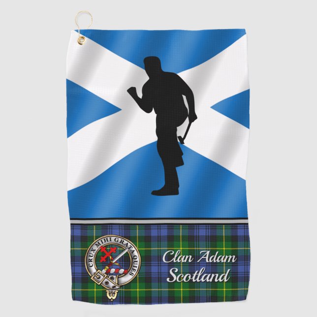 Adam Tartan Personalisiertes Golfhandtuch Sein (Vorderseite)