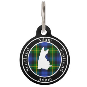 Adam Tartan & Scottie Dog Personalisiert Haustiermarke