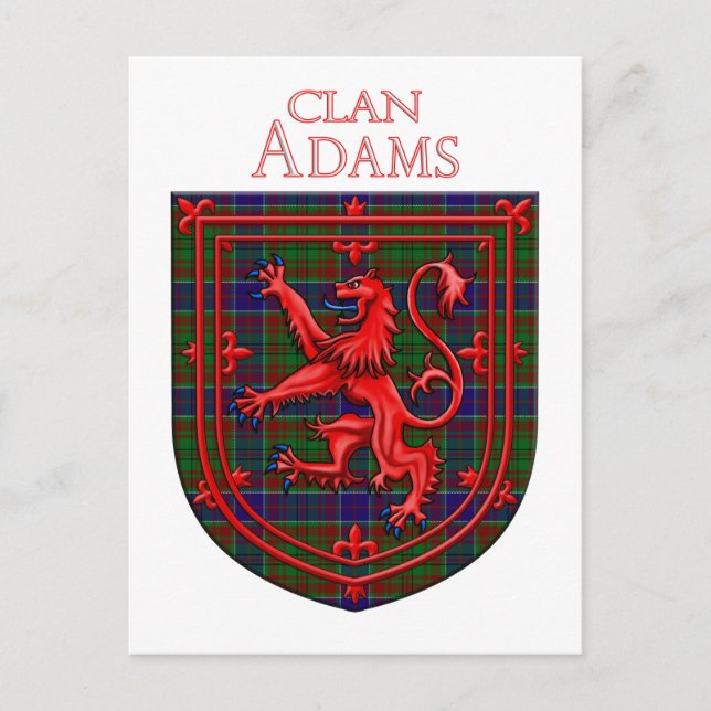 Adam Tartan Scottish Kariert Lion Rampant Postkarte (Vorderseite)