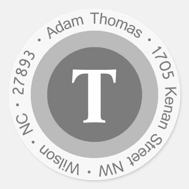 Adam Thomas Round Address Labels Runder Aufkleber (Vorderseite)