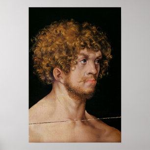Adam und Eva, Details von Adams Kopf Poster