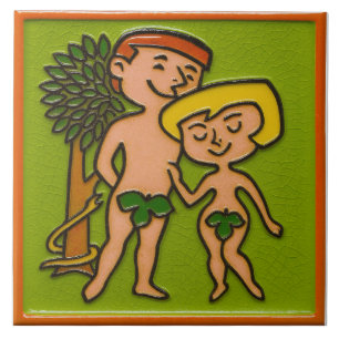 Adam-und-Eva-Keramikfliese Fliese