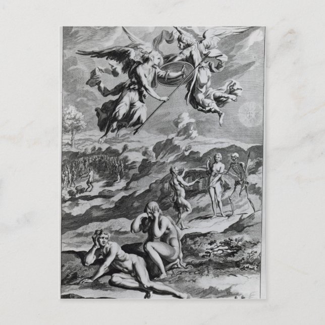 Adam und Eva nach dem Fall Postkarte (Vorderseite)