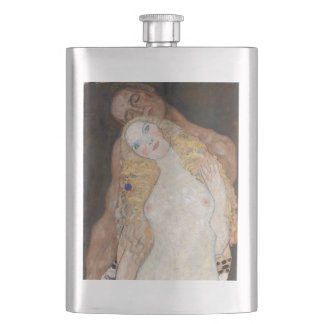 Adam und Eva von Gustav Klimt Flachmann
