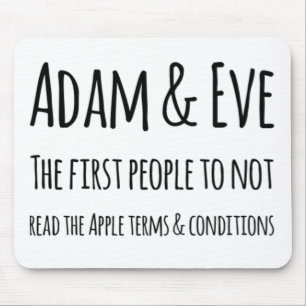 Adam und Eve die ersten Menschen, die nicht lesen Mousepad
