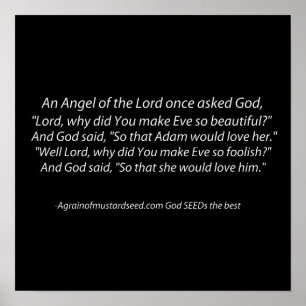 Adam und Eve Fun Christlich Poster