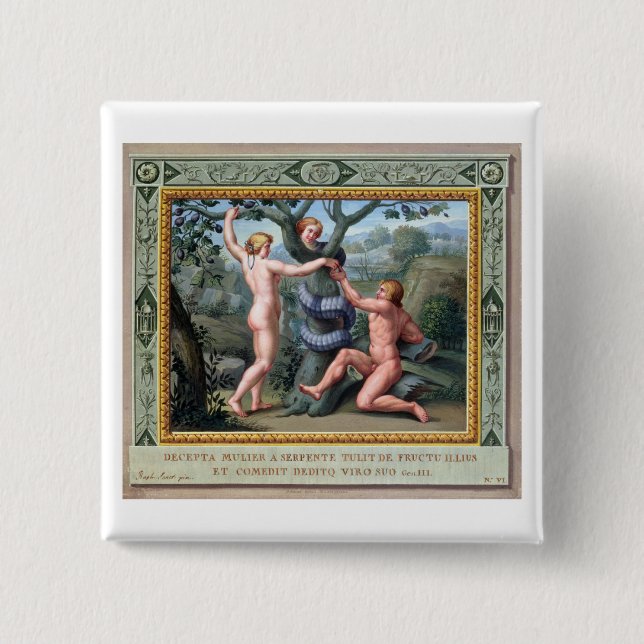 Adam und Eve mit der Schlange, Illustration von t Button (Vorderseite)