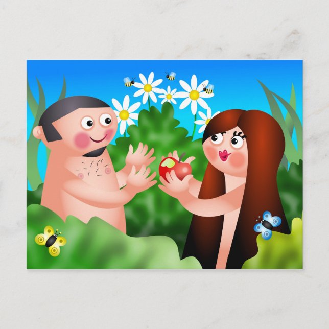 Adam und Eve Postkarte (Vorderseite)