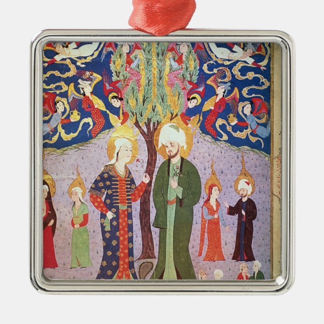 Adam und Eve und ihre dreizehn Zwillinge Silbernes Ornament (Vorne)